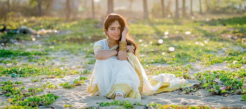 Sai pallavi, actress, malayalam, saipallavi, saree, telugu, HD wallpaper