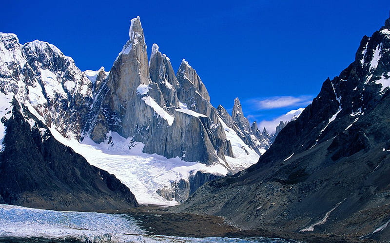 Fitzroy National Park Argentina, mountain, summit, snow, argentina, national park, fitz roy, andes, HD wallpaper