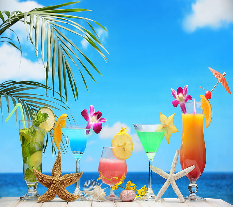 Summer Cocktails, cocktails, summer, HD wallpaper