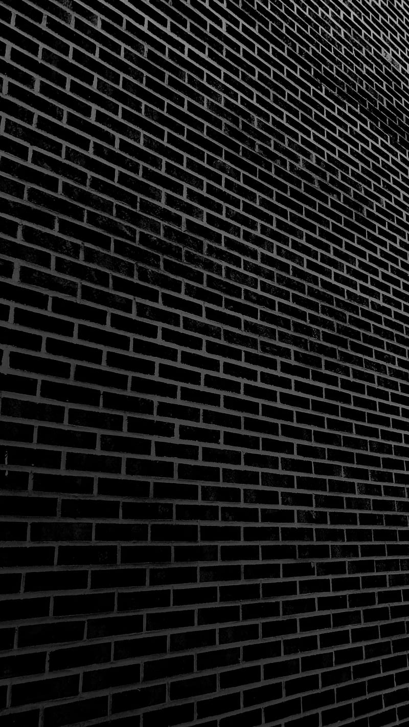 Black Brick Wall, bricks pattern, perspective, simple, HD phone wallpaper