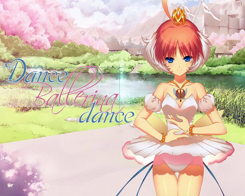 Dance Ballerina Dance!!, short hair, ballerina, lovely, anime, crown, spring, princess tutu, blue eyes, HD wallpaper