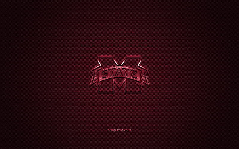 Mississippi State Bulldogs logo, American football club, NCAA, burgundy ...