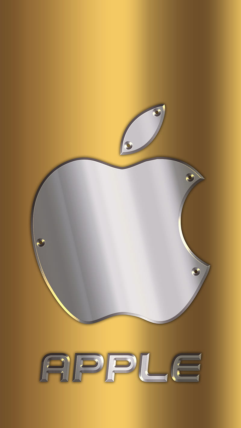 Apple, golden, gray, HD phone wallpaper