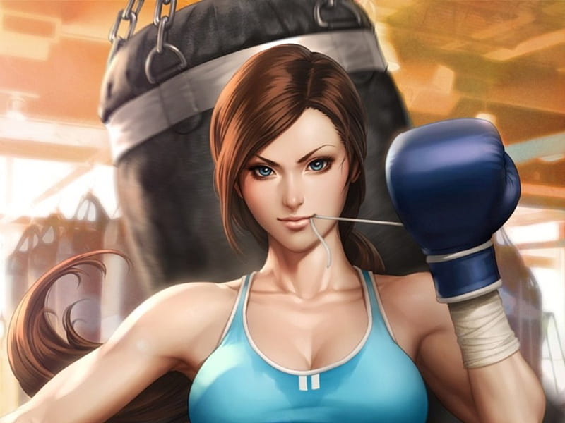 Boxer, pretty, divine, box, bonito, sublime, elegant, angry, sweet, nice, gloves, emotional, hot, beauty, realistic, long hair, bowing, gorgeous, female, lovely, brown hair, spendid, mad, sexy, sport, cool, girl, sinister, lady, serious, maiden, HD wallpaper