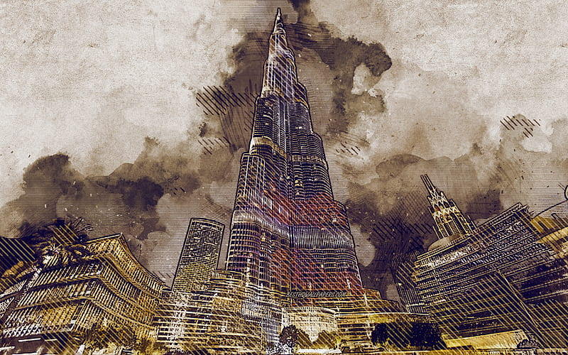 Burj Khalifa Dubai Pen Sketch | Architecture drawing, Architecture drawing  art, Perspective drawing architecture