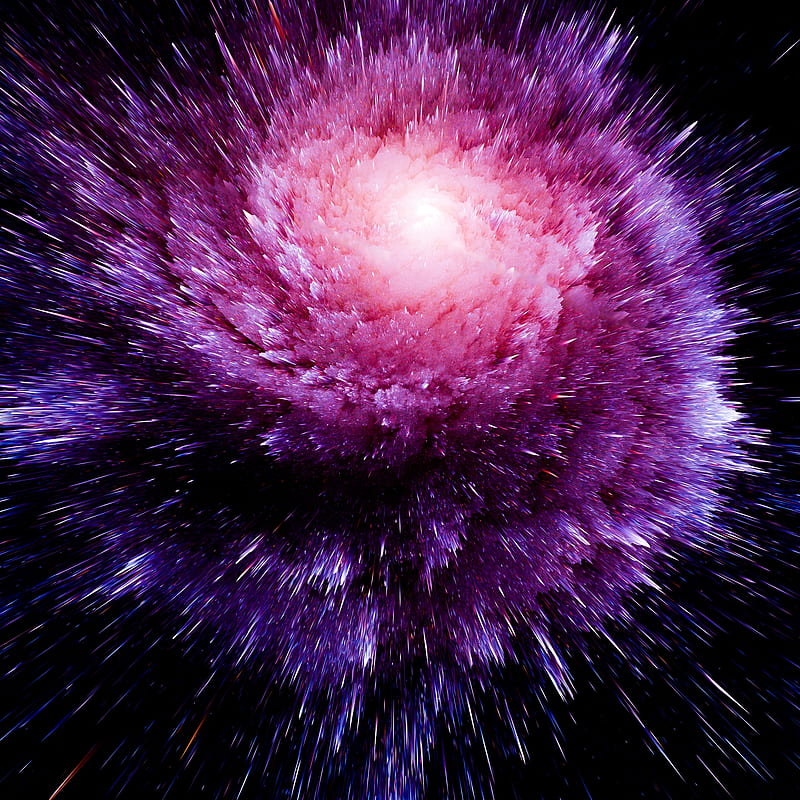 purple splash, particles, explosion, Abstract, HD phone wallpaper