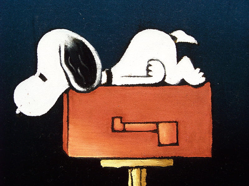 An Old Time Favourite, snoopy, charley brown, mailbox, relaxing, puppy, HD wallpaper