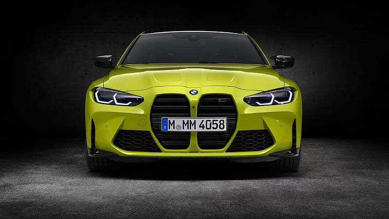 Light Green BMW M4 Competition 2020 3 Cars, HD wallpaper