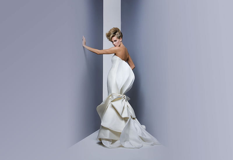 Wedding Dress-Antonio Riva,Collection, antonio riva, pure, silk, bow, wedding, collection, dresses, big, italian, HD wallpaper