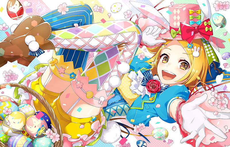 Eater bunny girl, girl, anime, manga, bunny, smile, easter, gari, HD wallpaper