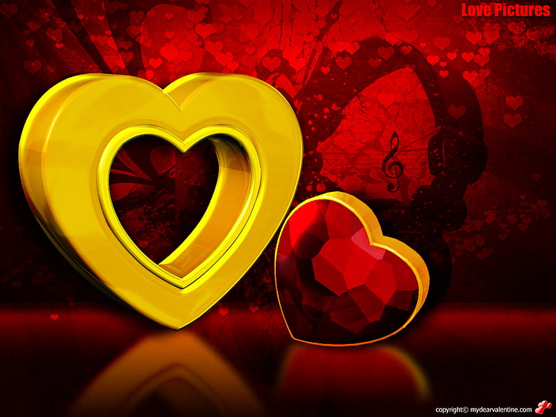 A special place in my heart, red, wonderful, special, music, golden, notes,  ruby, HD wallpaper | Peakpx