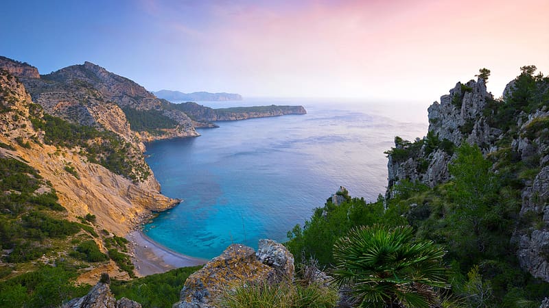 Coast Bay Mallorca Balearic Islands Spain Bing, HD wallpaper