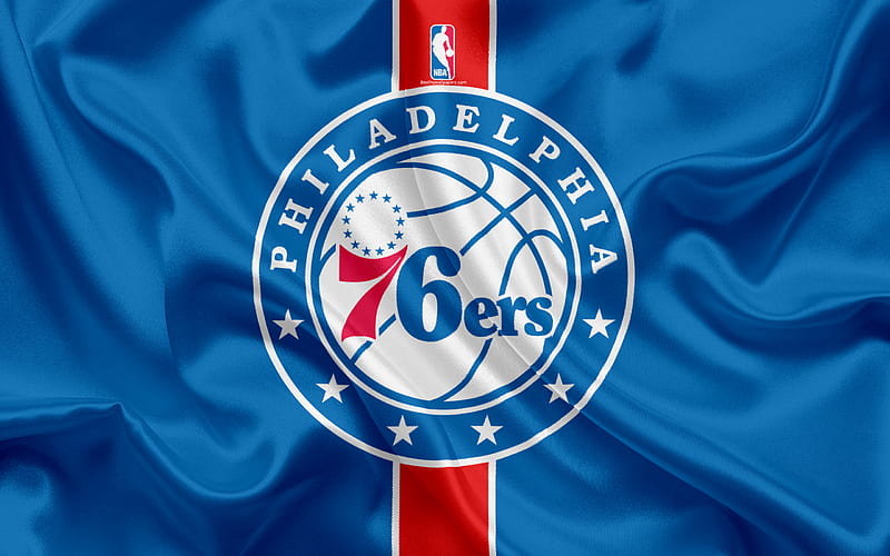 Philadelphia 76ers, Basketball Club, NBA, emblem, logo, USA, National Basketball Association, Silk Flag, Basketball, Philadelphia, Pennsylvania, US Basketball League, Atlantic Division, HD wallpaper