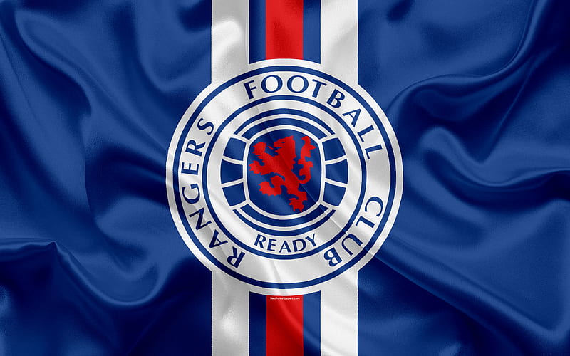 Rangers FC Scottish Football Club, logo, emblem, Scottish Premiership, football, Glasgow, Scotland, UK, silk flag, Scottish Football Championship, HD wallpaper