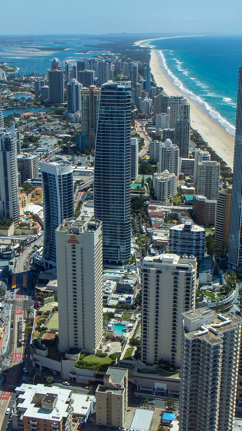 Gold Coast City , gold coast, beach, coastaline, ocean, queensland, australia, HD phone wallpaper