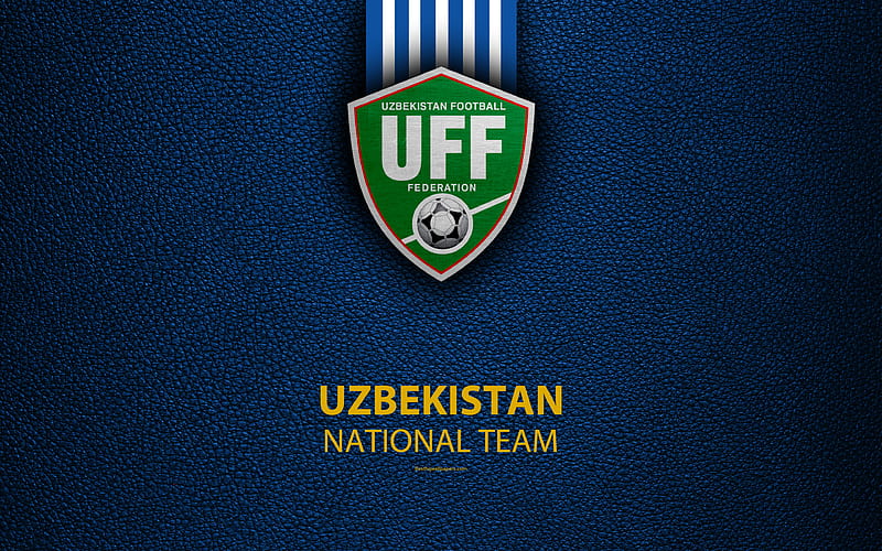 Uzbekistan national football team leather texture, emblem, logo, Asia, football, Uzbekistan, Uzbekistan Football Federation, HD wallpaper