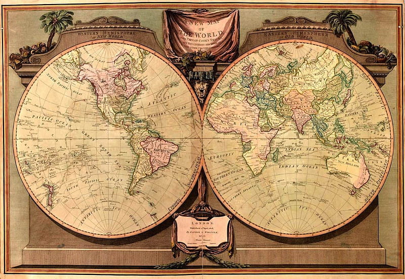 *New World Map 1808*, 3dandcg, new world, abstract, map, HD wallpaper