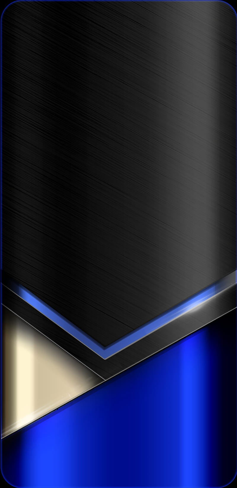 Wao, blue, black, edge, black gold edge, HD phone wallpaper