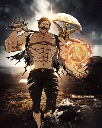 Escanor, 7 pecados capitais, amarelo, anime, black, leao, manga, nanatsu no  taizai, HD phone wallpaper