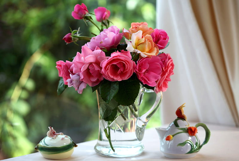 Hermosa mañana, buenos días, ramo, flores, mañana, nuevo día, rosas, Fondo  de pantalla HD | Peakpx