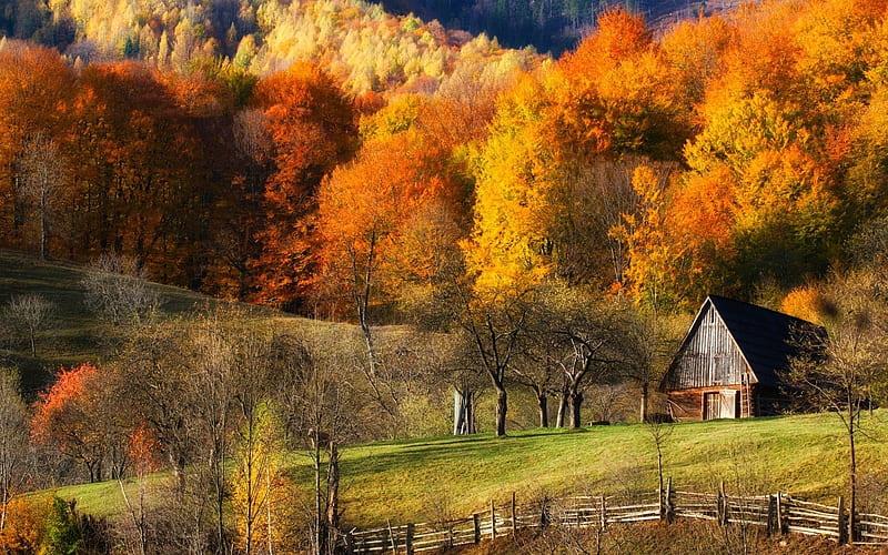 Autumn Barns, HD wallpaper | Peakpx