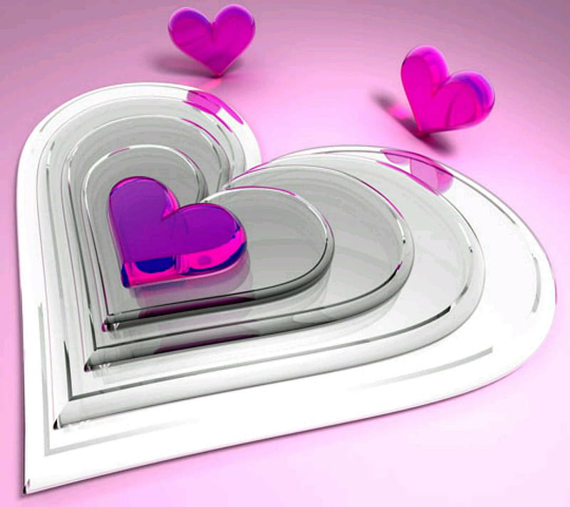cute pink Heart, corazones, HD wallpaper