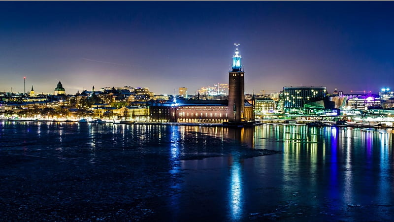Stockholm Winter Night, HD wallpaper