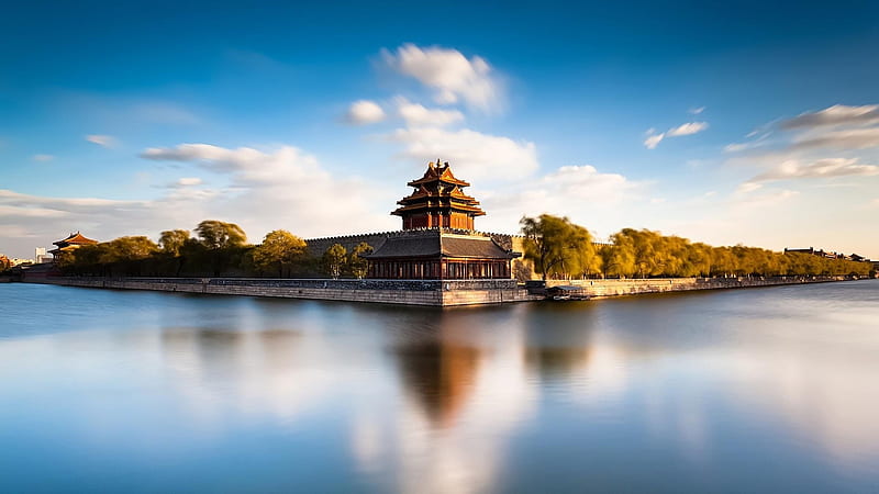 Forbidden City, Beijing,China, city, china, nature, reflection, clouds, sea, HD wallpaper