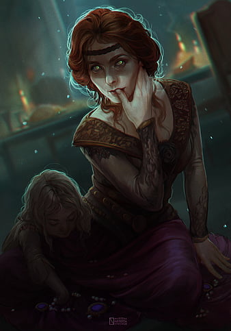 Wallpaper eyes, look, art, the enchantress, Witcher 3: Wild Hunt, Yennefer  of Vengerberg, Yennefer of Vengerberg, violet for mobile and desktop,  section игры, resolution 2480x1816 - download