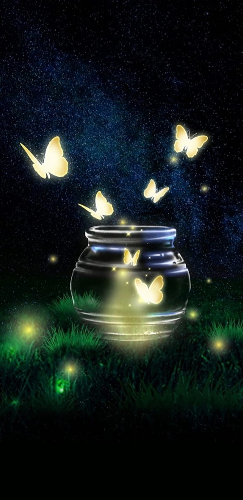 Earthly Butterflies, butterfly, earth, girly, glow, glowing, pretty, HD phone wallpaper