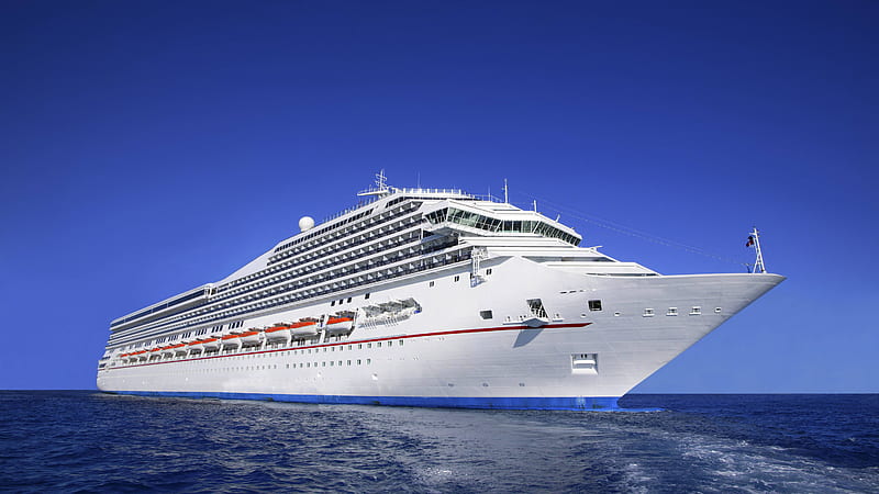 White Cruise Ship On Blue Ocean Under Blue Sky Cruise Ship, HD wallpaper