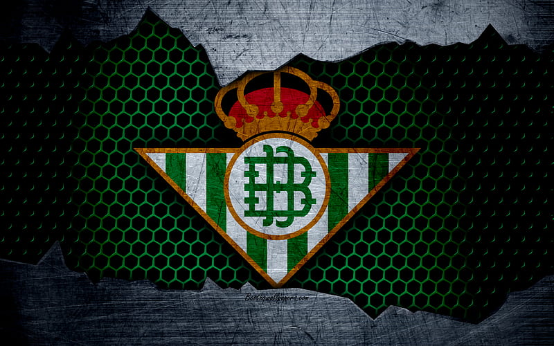 Real Betis La Liga, football, emblem, logo, Betis, Spain, football club, metal texture, grunge, HD wallpaper