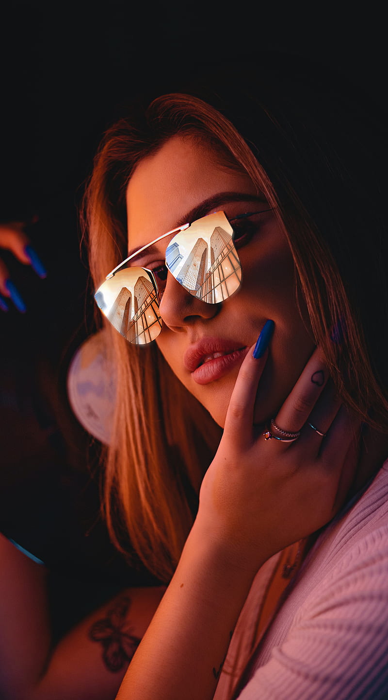 Cool Girl, Cool, Tupac2x, awesome, galsses, glasses, lights, neon, purple,  HD phone wallpaper