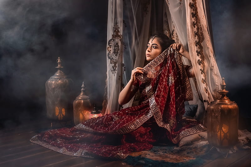 Bridal Lehenga, lehenga, red, sari, bridal, HD wallpaper | Peakpx
