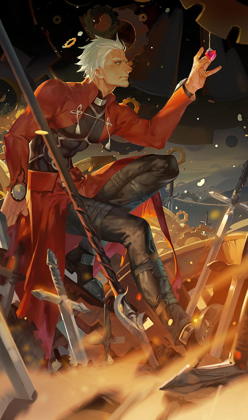 artwork, digital art, Fate/Stay Night, Archer (Fate/Stay Night), HD phone wallpaper