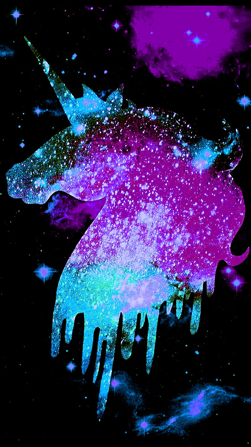 Unicorn Sparkles, stars, space, cute, galaxy, unicorns, neon, ice, glitter, HD phone wallpaper