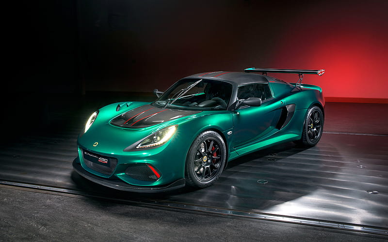 Lotus Exige Cup 430, 2018, Special Edition, green Exige, sports coupe, tuning Exige, British cars, Lotus, aerodynamic body kit, carbon, HD wallpaper