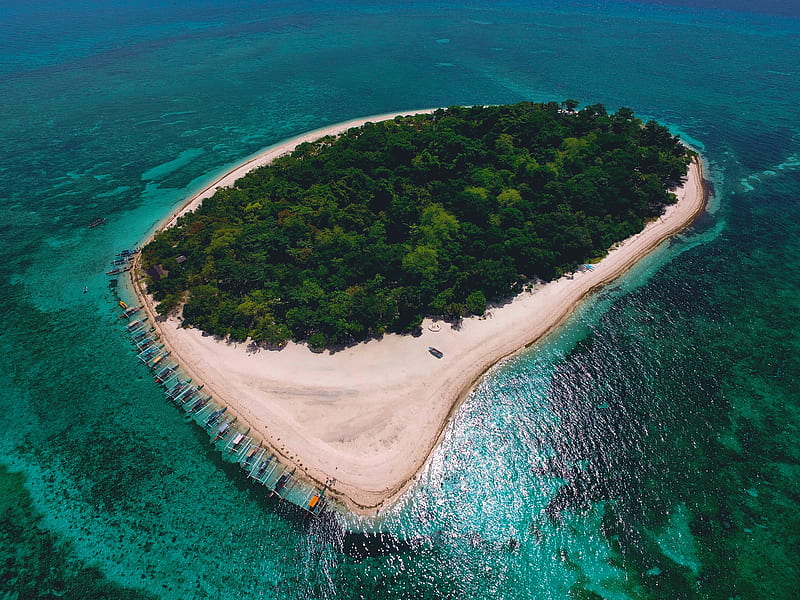Green Island Drone View, HD wallpaper