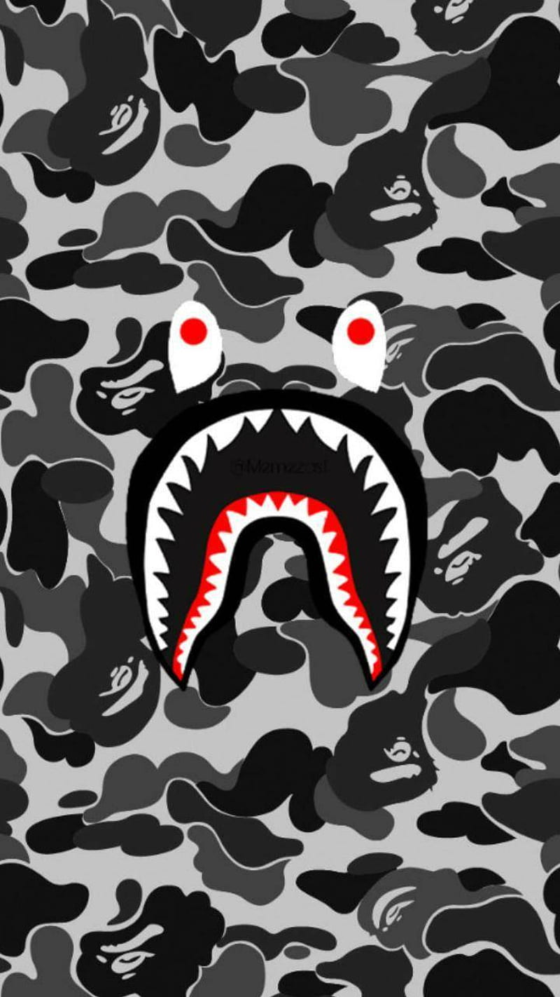 Bape Shark Gray, logo, theme, HD phone wallpaper