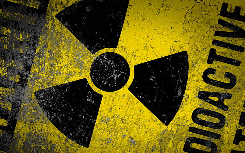 warning sign danger, grunge, radiation, radioactive zone, HD wallpaper