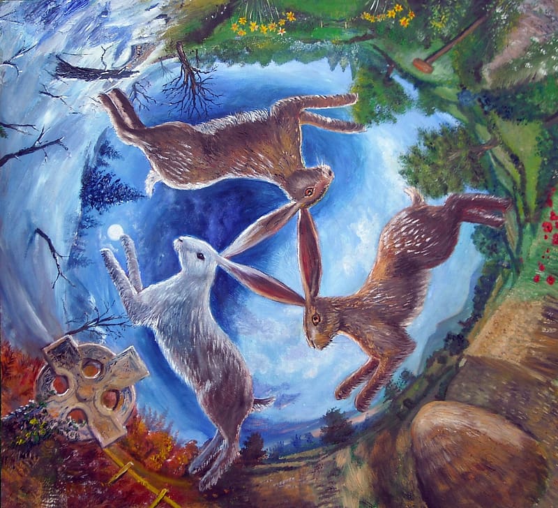 Hares Bunny Hare Art Year Of The Rabbit Chinese Zodiac Seasons Rabbit Hd Wallpaper Peakpx