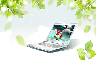 Laptop rose, 3d, roses, HD wallpaper | Peakpx