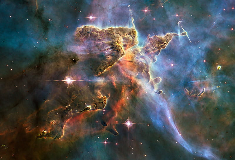 Nebula, stars, cloud, space, bonito, creation, sky, NASA, Hubble, universe Eta Carina, awesome, gas, HD wallpaper