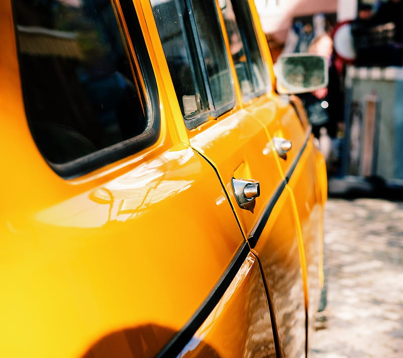 Taxi Cab, auto, car, yellow, HD wallpaper