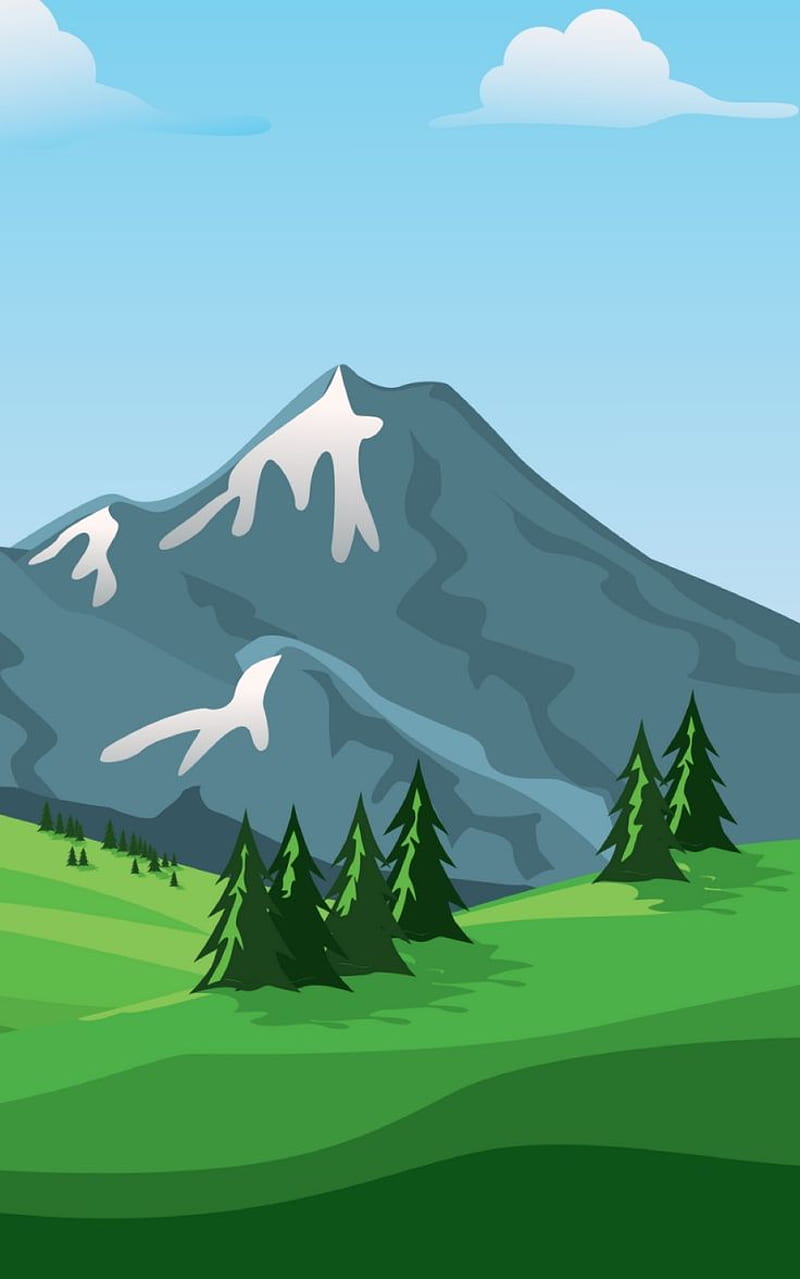 Vector nature mountains landscape. Nature, Oneplus, Graphic, HD phone ...