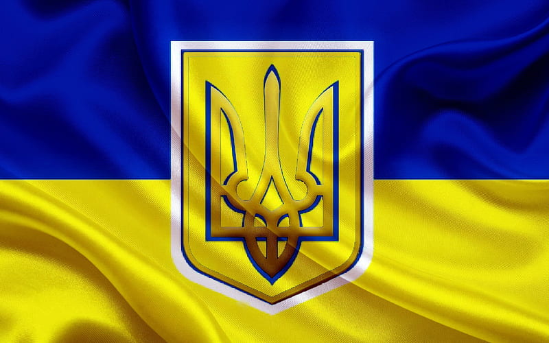 Ukrainian flag silk, flag of Ukraine, flags, emblem of Ukraine, Ukraine flag, HD wallpaper