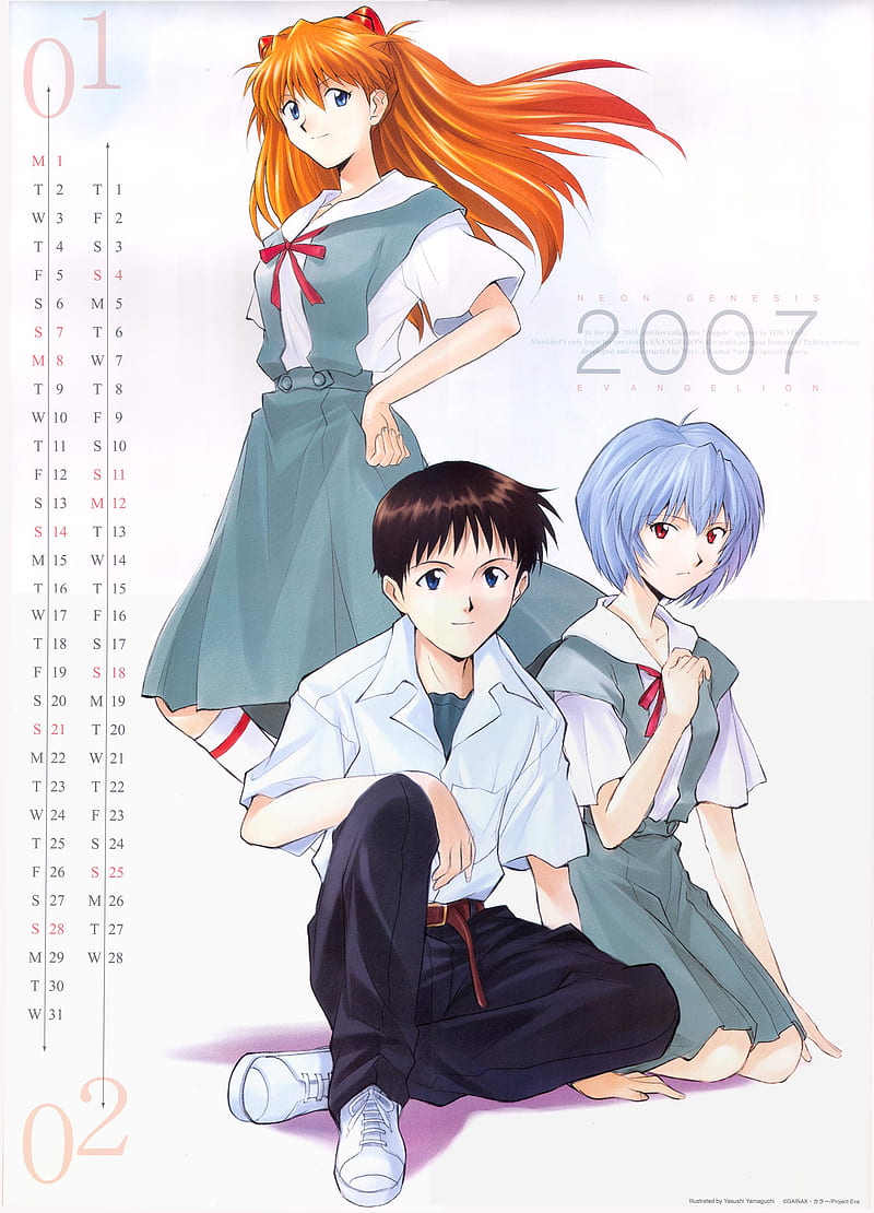 anime, Neon Genesis Evangelion, Asuka Langley Soryu, Ikari Shinji, Ayanami Rei, 2007 (Year), HD phone wallpaper