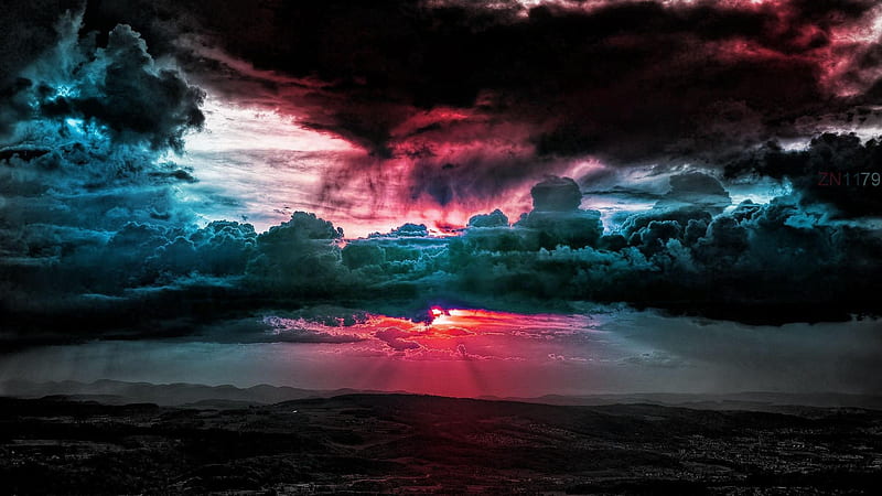 Amazing sunset after the storm, sunset, clouds, magic nights, afternoon, nice, skyscape, scenario, shadows, sunrise, evening, sunbeam, , black, sky, abstract, silhouette, storm, cool, awesome, white, landscape, field, red, scenic, 1920x1080, bonito, astonish, sun rays, purple world, scenery, pink, blue, night, amazing, colors, dark, purple violet, scene, HD wallpaper