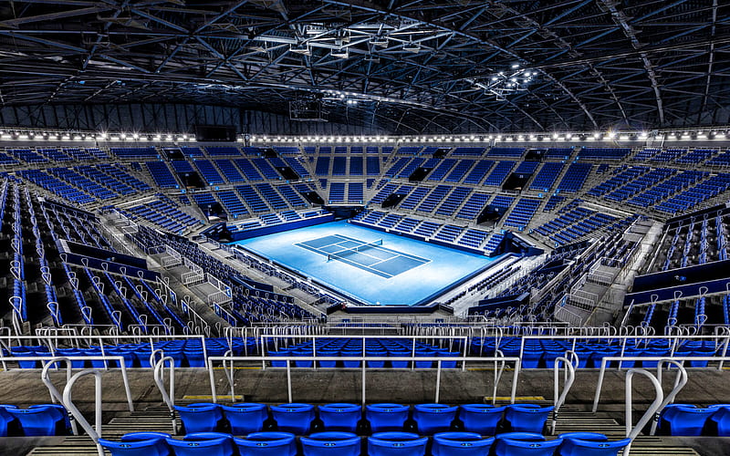 Ariake Coliseum, inside view, Ariake Koroshiamu, indoor tennis arena, Tokyo, japan, 2020 Summer Olympics, Ariake Tennis Forest Park, tennis stadium, Games of the XXXII Olympiad, HD wallpaper