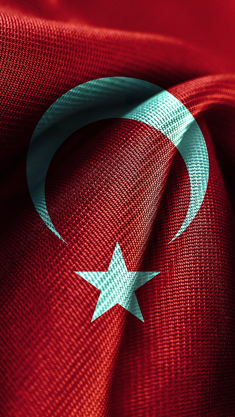 Turk Bayragi, art, flag, flag, moon, star, turkey, turkish, turk bayragi, HD phone wallpaper